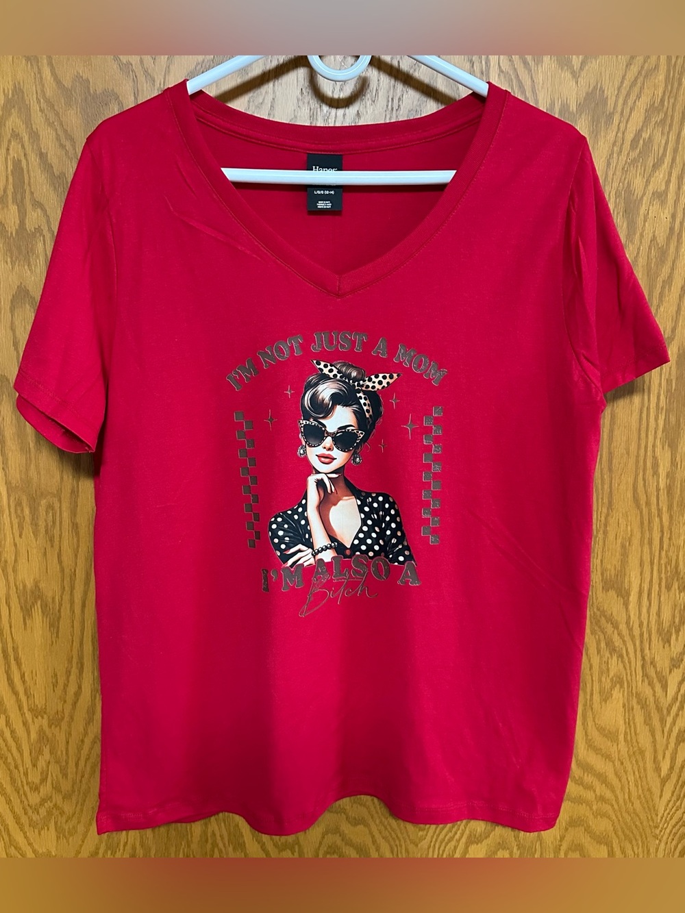 Mom Humor V-Neck Graphic Tee - NIP